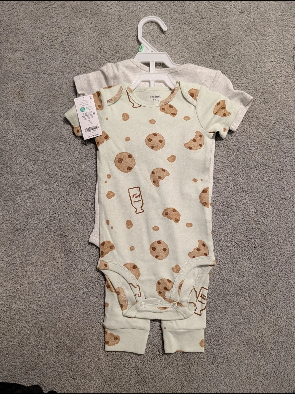 Carter's Mint Green Cookie & Milk Print 3-Piece Set